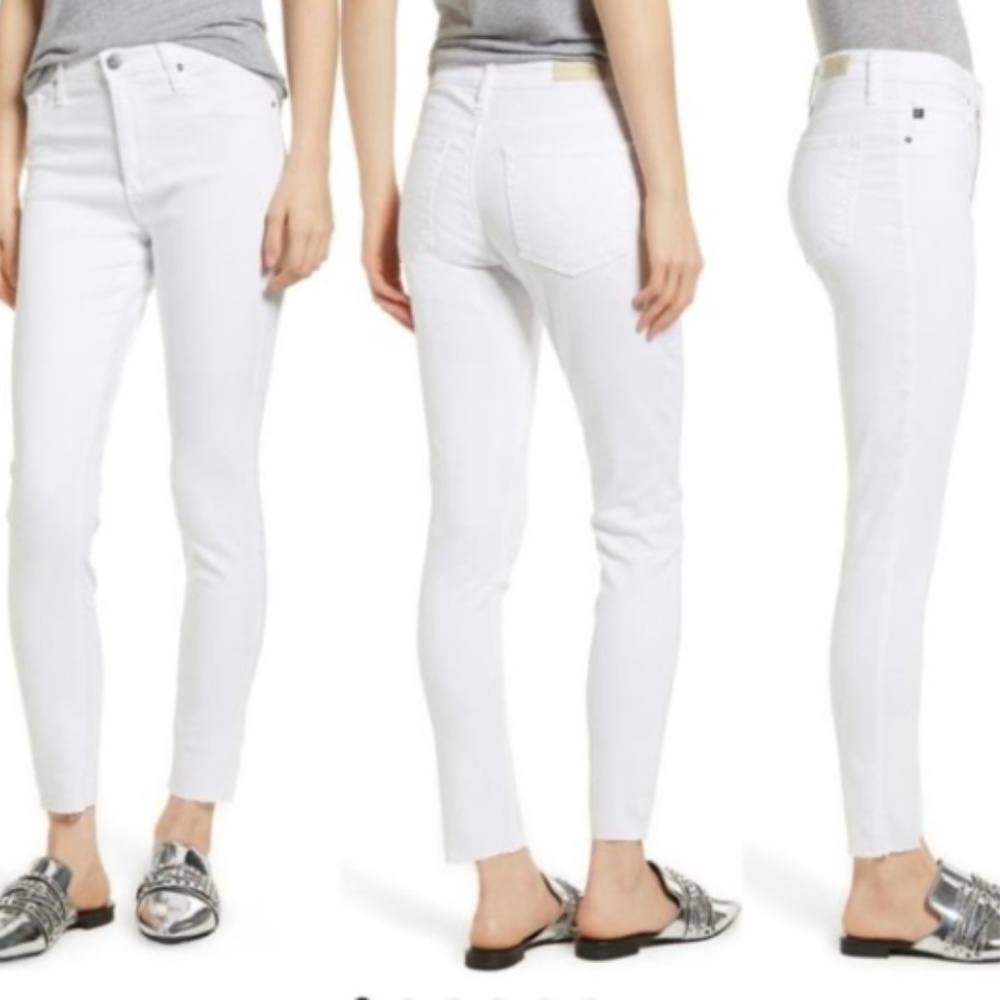 AG Farrah‎ High Waist Raw Hem Ankle Skinny